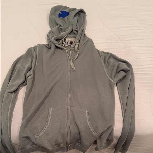 Freecity Light Gray Hoodie with Blue Accent - Picture 1 of 3
